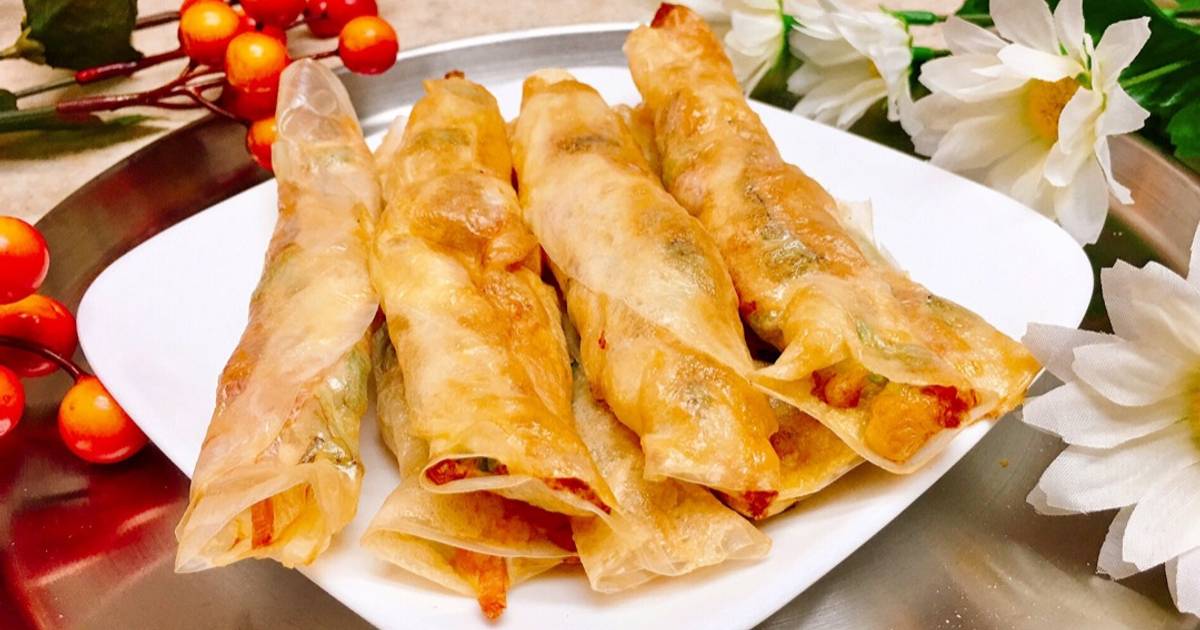 Bánh tráng cuộn trứng nướng giòn / Air Fryer