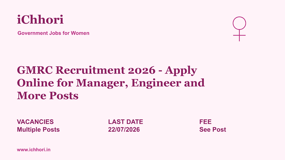 GMRC Recruitment 2026 - Apply Online for Manager, Engineer and More Posts - iChhori
