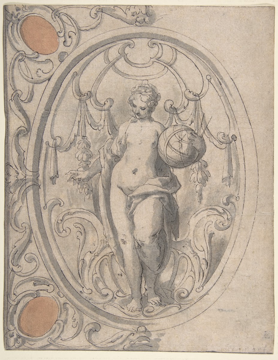 Design for an Ornamental Panel with the Figure of Astronomy