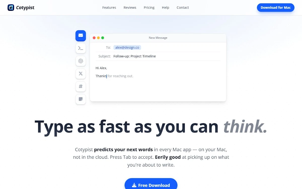 Captura de Cotypist
