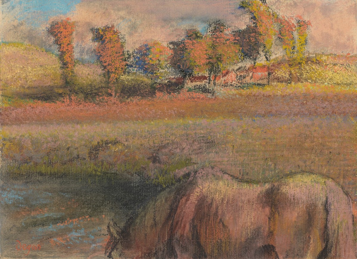 Cheval au bord de la mare circa 1892