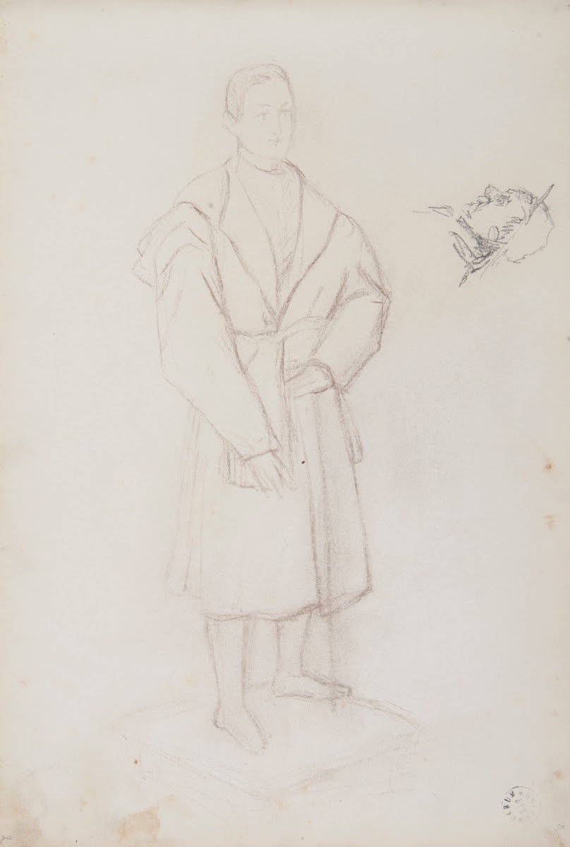 szkic młodego mężczyzny i szkic głowy starego mężczyzny 1883   1886