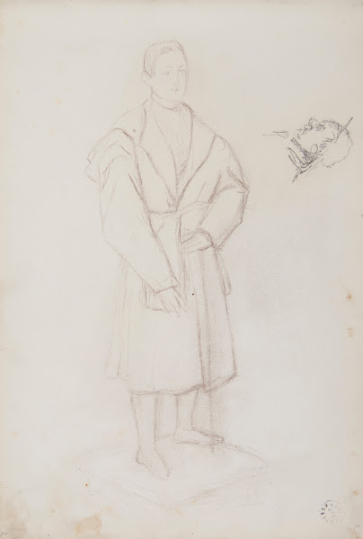 szkic młodego mężczyzny i szkic głowy starego mężczyzny 1883   1886