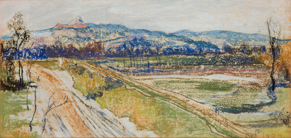 View of the Kościuszko Mound in Krakow from the Window in the Artists Studio 190