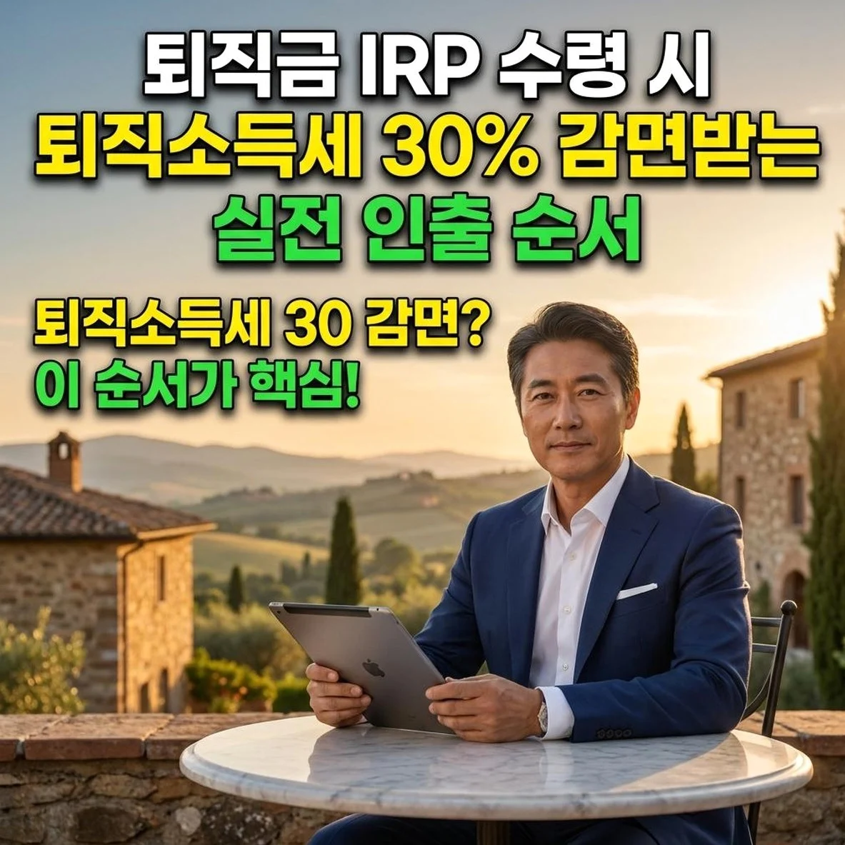 IRP 퇴직소득세 30% 감면 인출 순서 전략