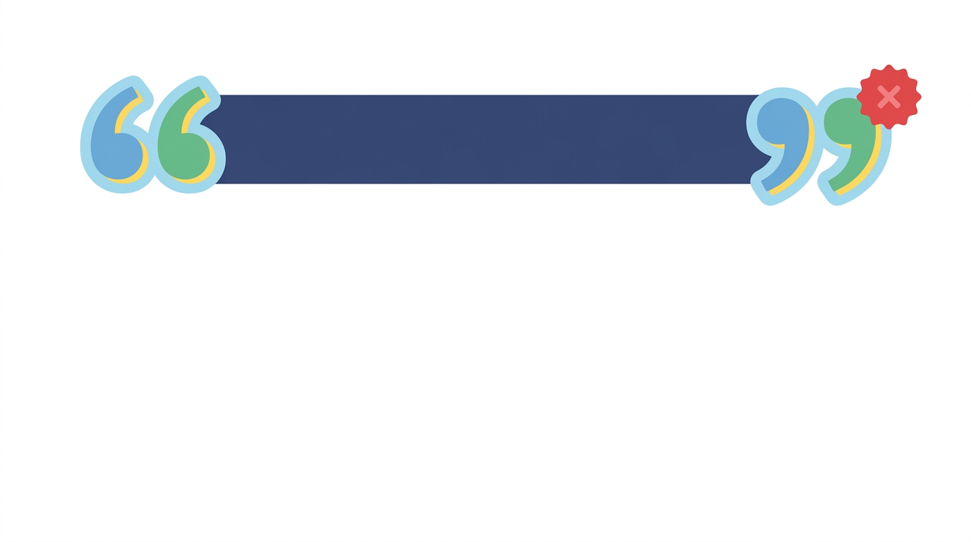 Illustration: a headline with quotation marks drawn into the image