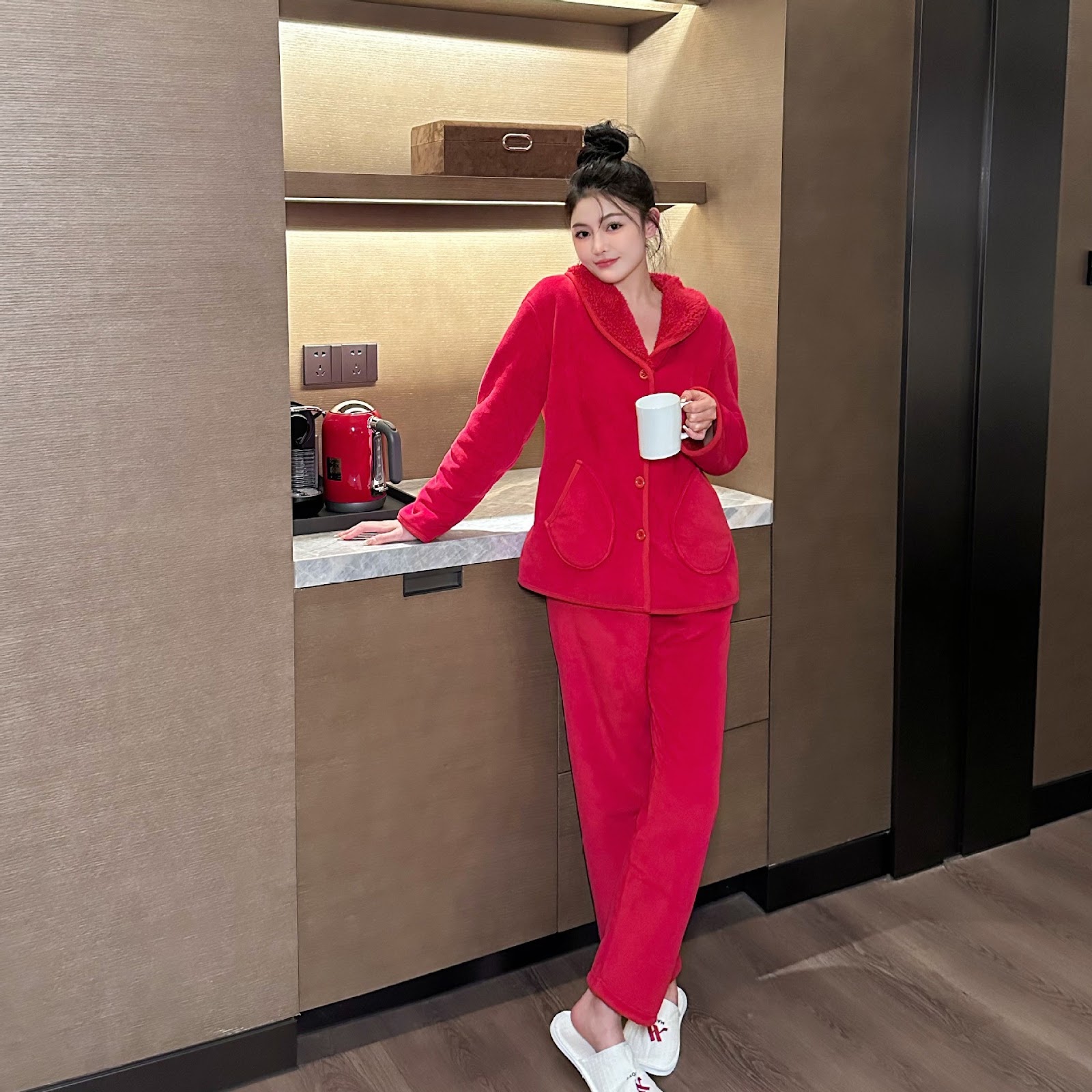 Women's Flannel Pajama Set, Warm and Festive