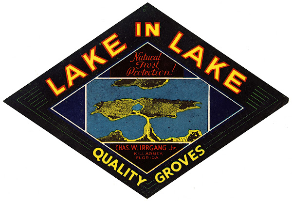 Lake in Lake Citrus Label 1930 1950