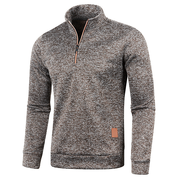 Herren-Strickpullover mit Stehkragen und Reißverschluss