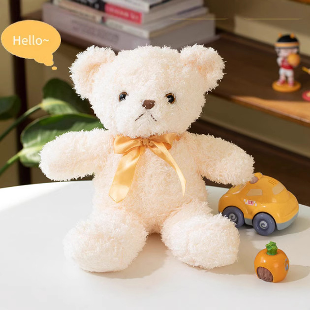 Plüsch-Teddybär mit Schleife, 25–30 cm