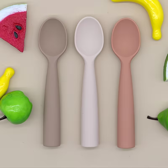 Дитяча ложка силіконова Twins Spoon cappucino