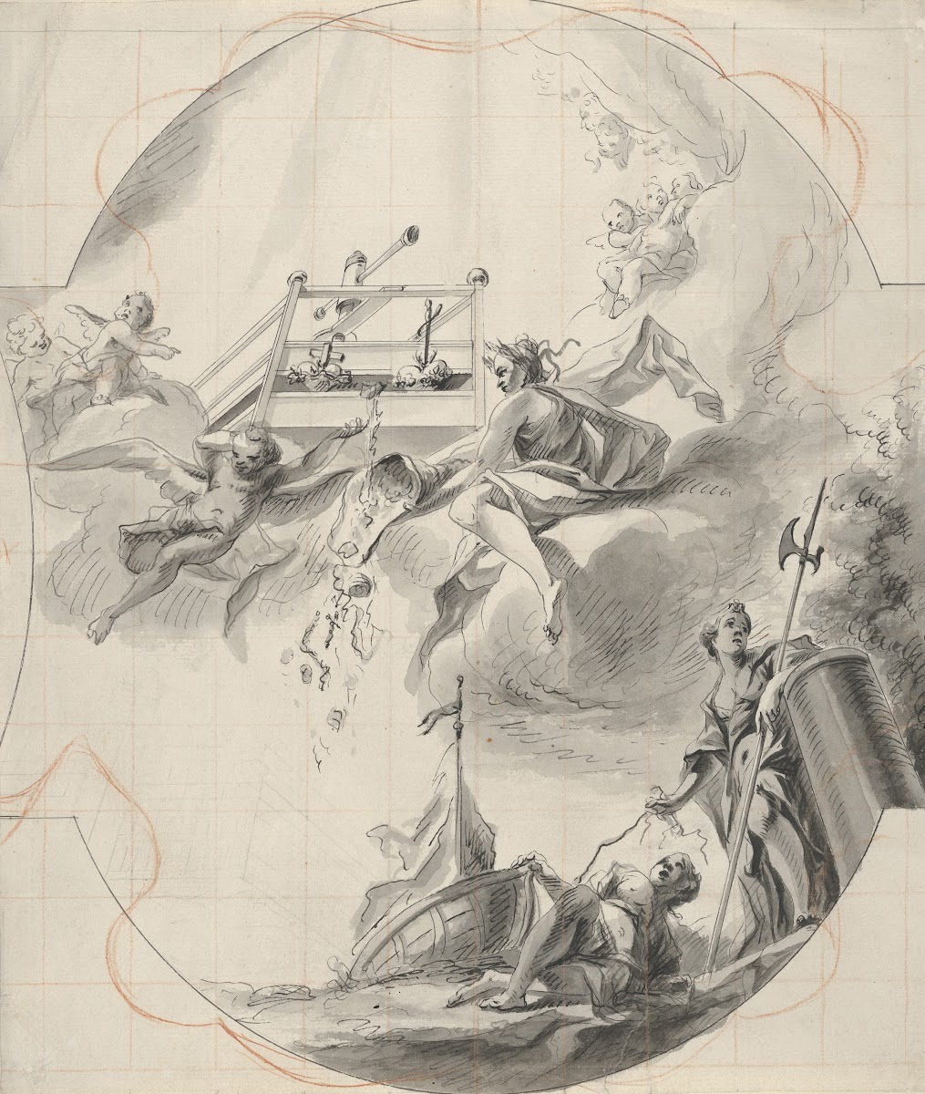 Ceiling Design With The Mystical Wine Press Ca 1750