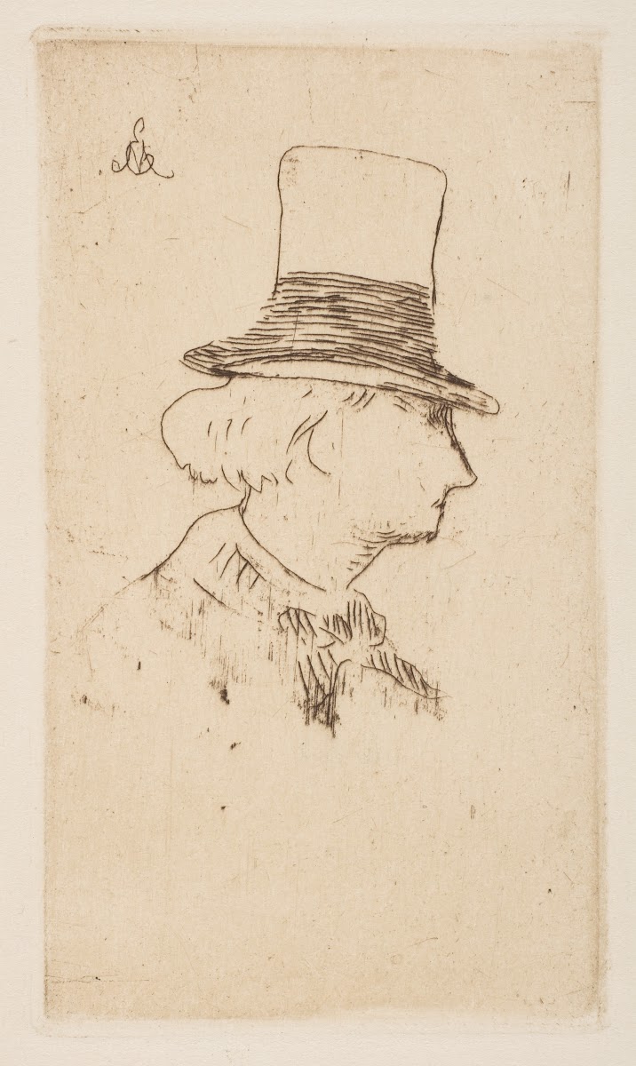 Portrait of Charles Baudelaire in profile 1862