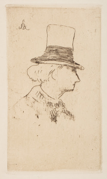 Portrait of Charles Baudelaire in profile 1862