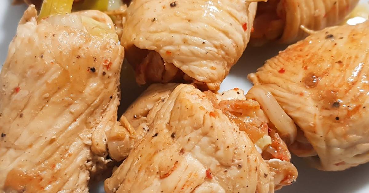 Ức gà cuộn kim chi giảm cân