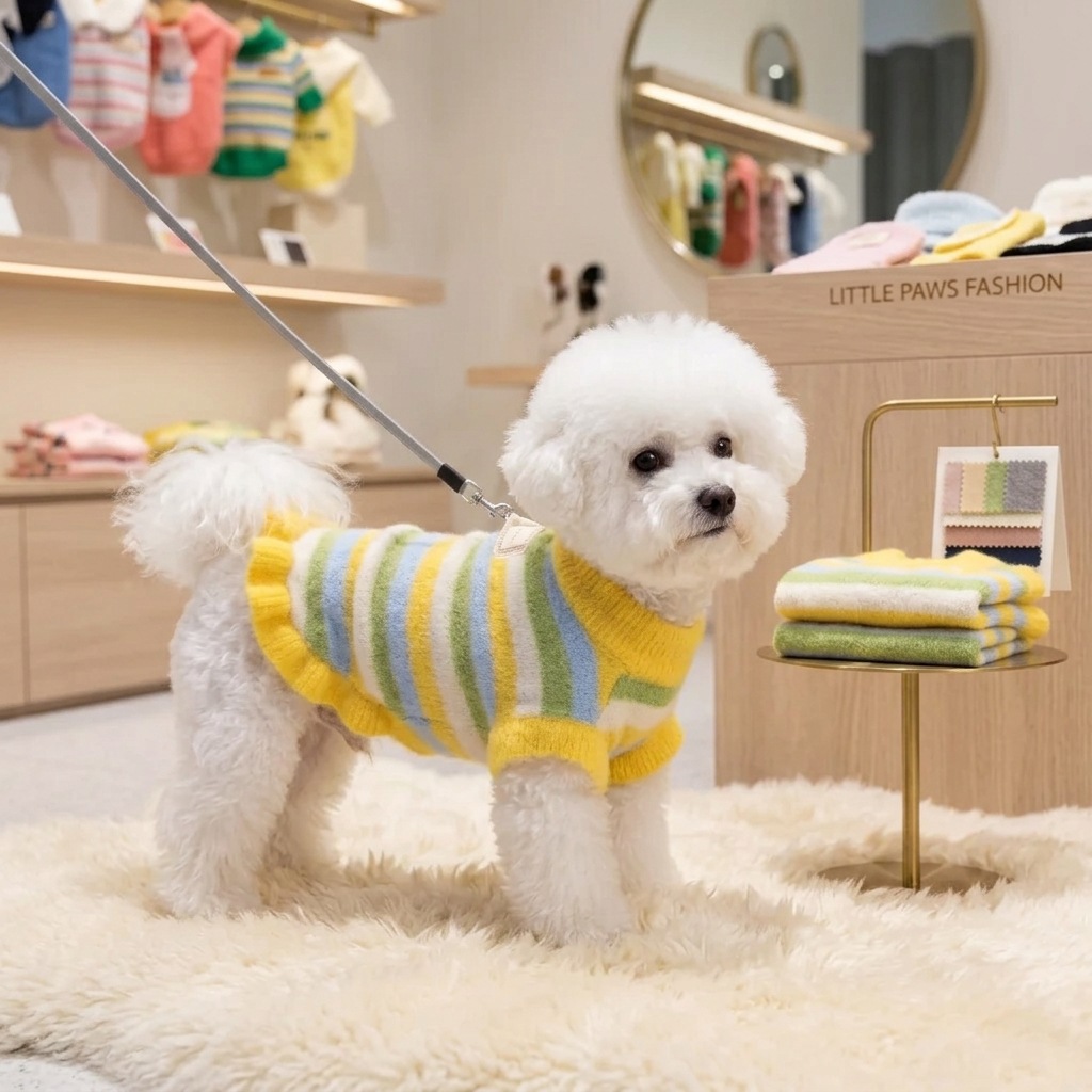 Striped Knitted Sweater for Small Dogs