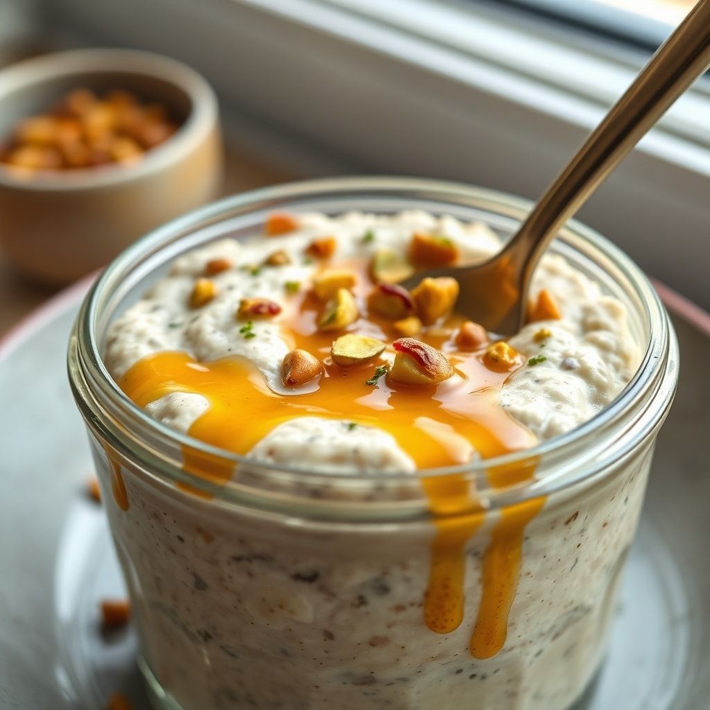 Creamy Pistachio Overnight Oats Recipe for Easy Breakfast—5-Minute Prep finished