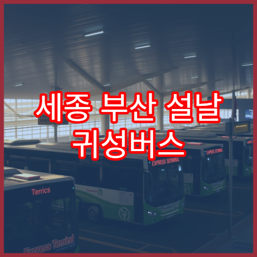 세종 부산 설날 귀성버스 예매 일정 및 예매처 링크