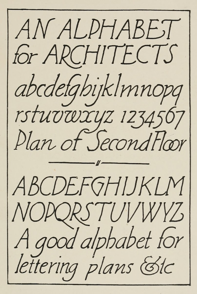 Modern American Italics for plans etc 1902
