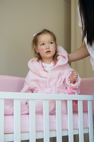 Children's bathrobe Twins Belle size 86–92 (100% cotton terry cloth) pink