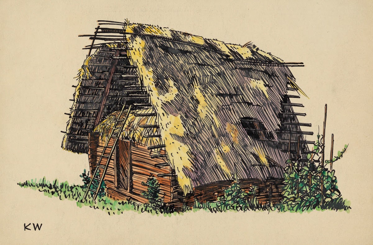 Ohne Titel Scheune mit Stroh around 1924