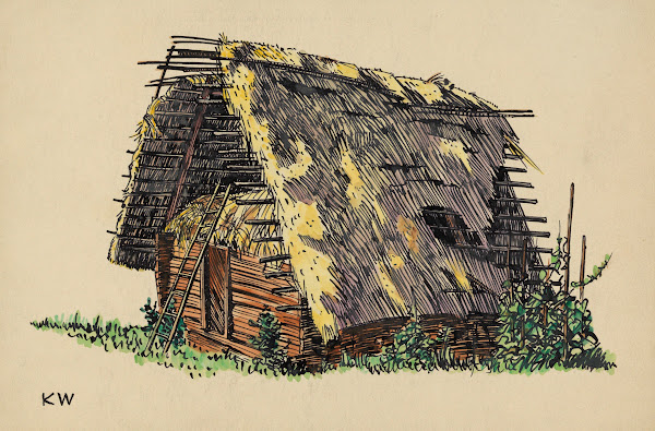 Ohne Titel Scheune mit Stroh around 1924