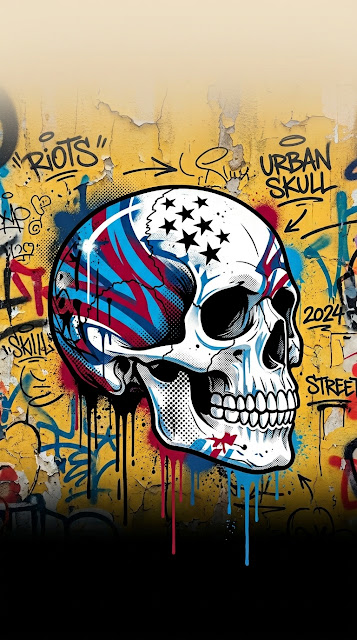 Abstract Skull Street Art Graffiti Wallpaper - Free mobile Wallpaper