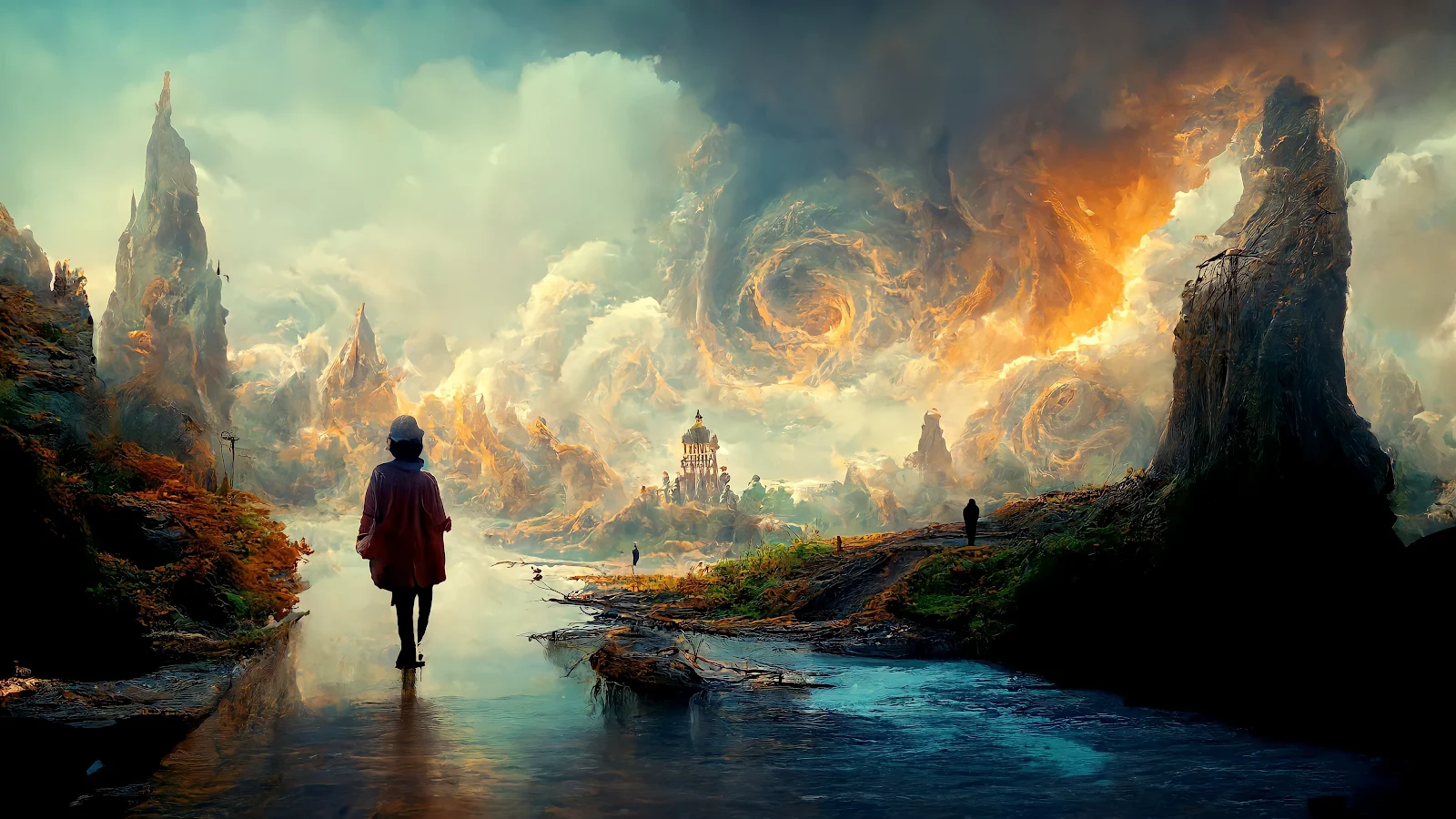 Digital Art, Landscape, Concept Art, Artwork, Fantasy Island 4K Desktop, iPhone Wallpaper Background