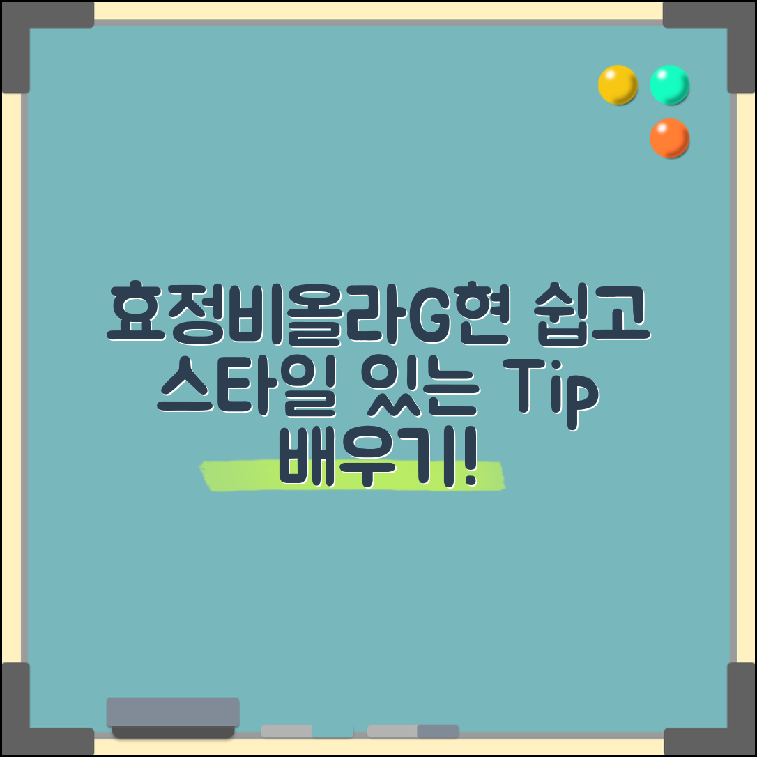 효정비올라G현, 누구나 쉽게 배울 수 있는 스타일 팁