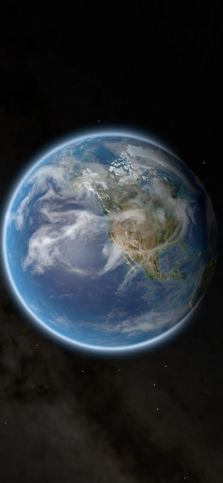 Planet Earth From Space - Space Rendering Full HD iPhone Wallpaper (1284x2778)