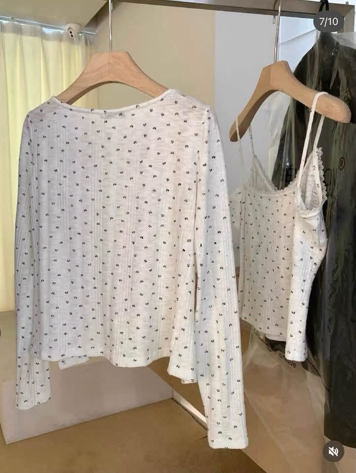 Sét áo thun kèm 2 dây họa tiết nơ nhí XONXEN SHOP 80824 – Image 3
