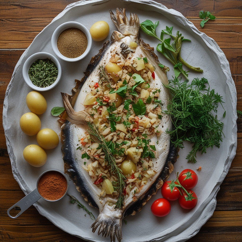 Ingredients for Easy Oven Mediterranean Branzino With Potatoes And Veggies – Quick, Flavorful Dinner