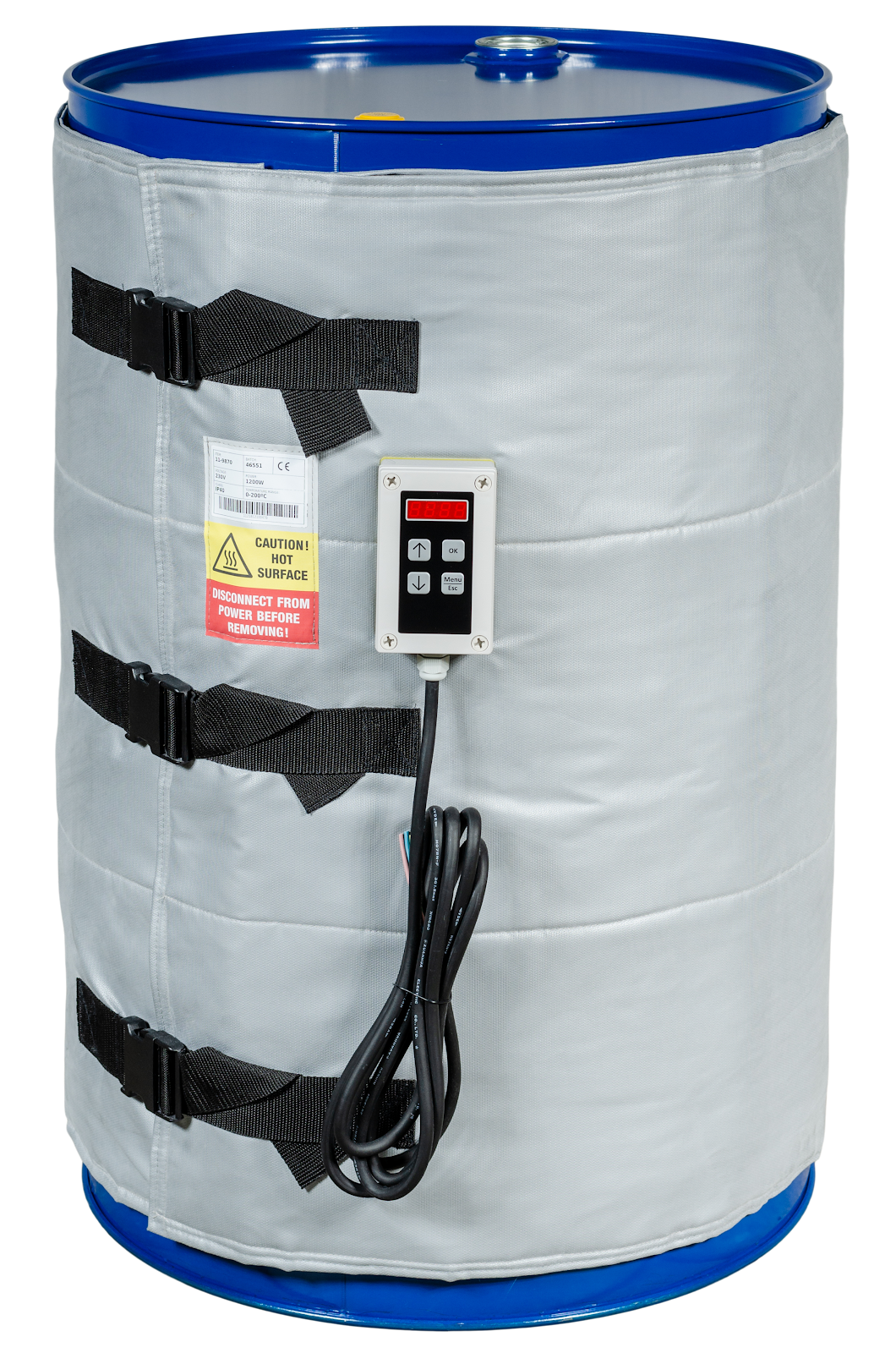 Hogetemperatuur vatverwarmer 200-220L (0-200°C) – 1200W