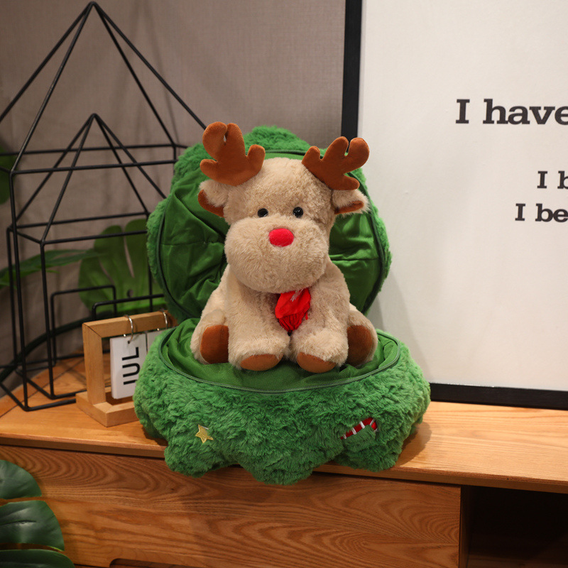 Festive plush figure as decoration and cushion