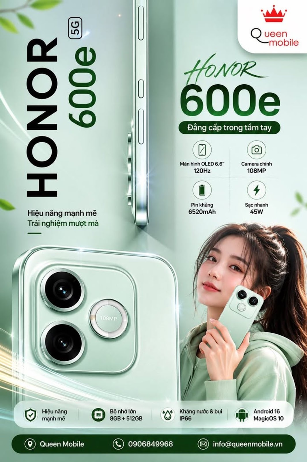 Honor 600e enthüllt eine riesige Konfiguration mit 6520-mAh-Akku, 120-Hz-OLED-Bildschirm und 108-MP-Kamera