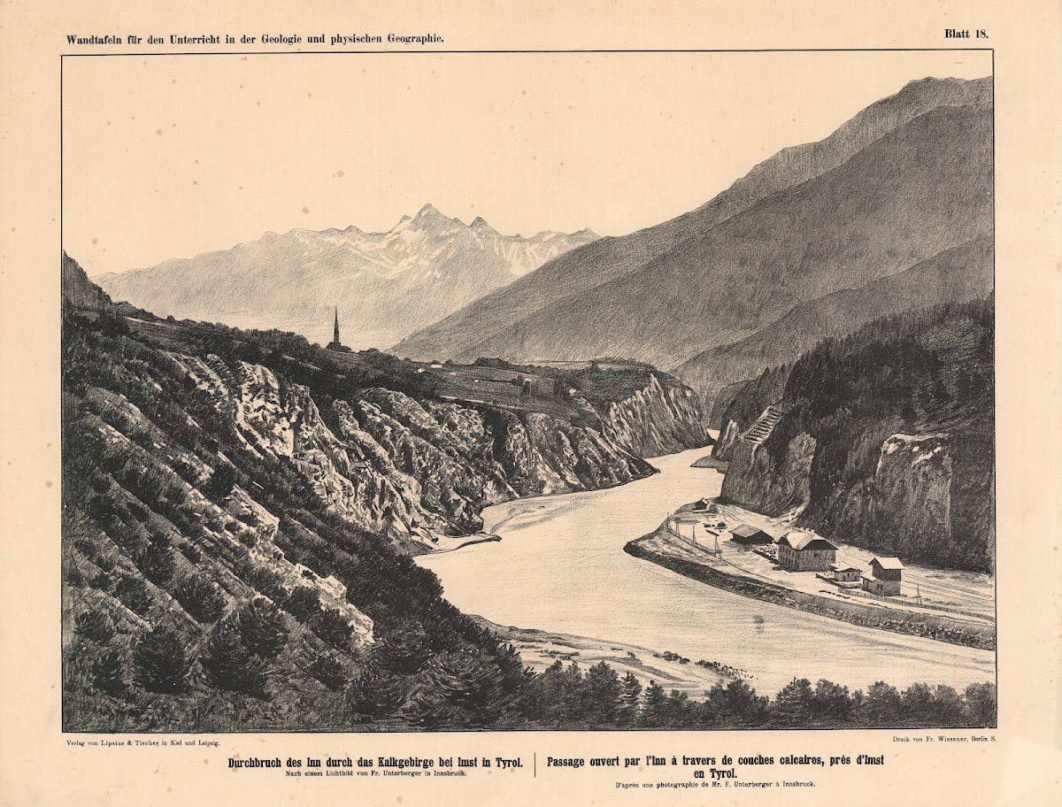 Durchbruch Des Inn Durch Das Kalkgebirge Bei Imst In Tyrol 1889
