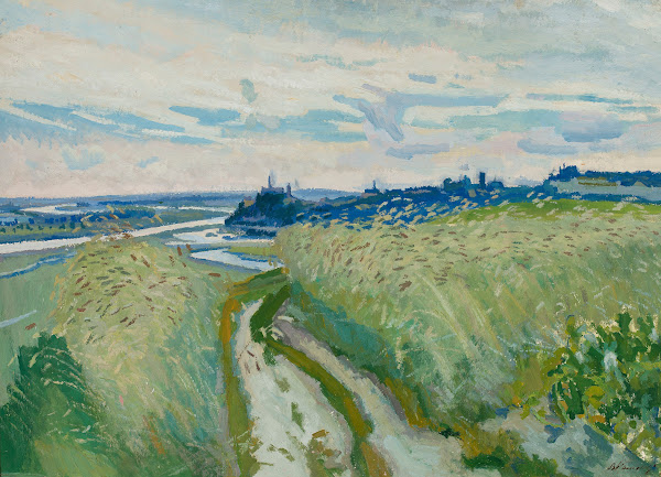 Landscape with a road circa 1910