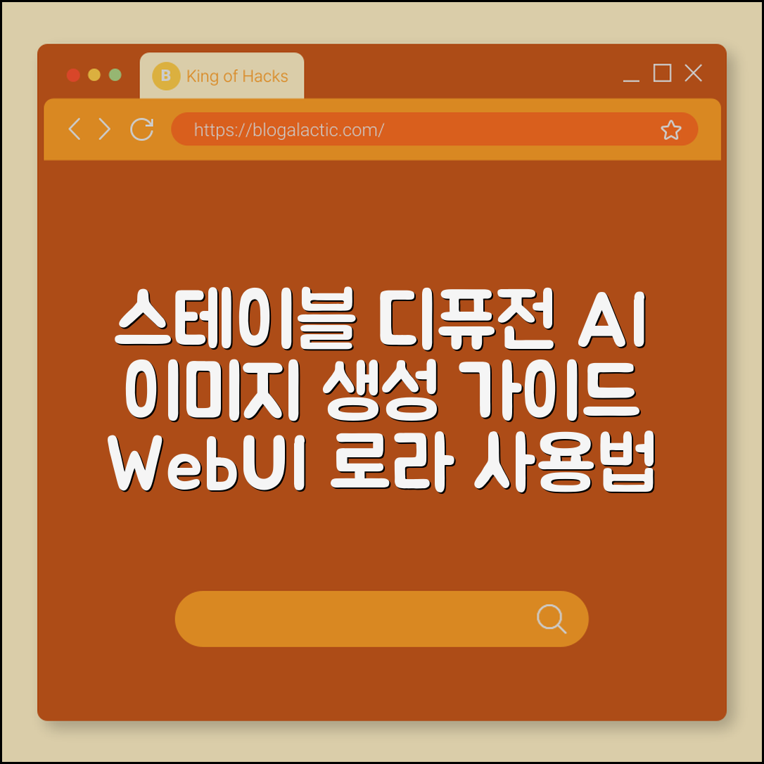 AI 이미지 생성 툴 스테이블 디퓨전 설치 및 모델 적용 (WebUI, 로라 사용법, 고사양 PC)