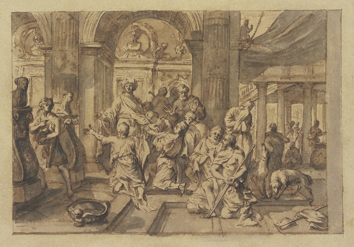 Scene in a temple