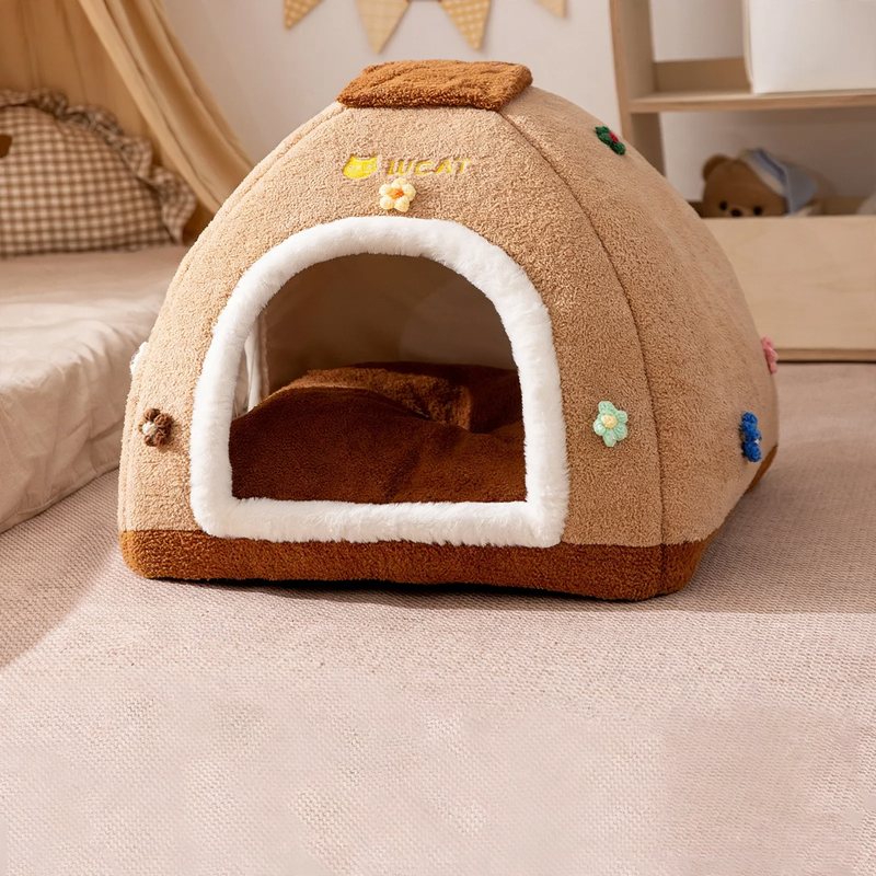 Semi-open Warm Bed for Dogs and Cats
