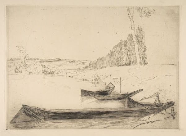 Bachots au bords de la Seine 1858