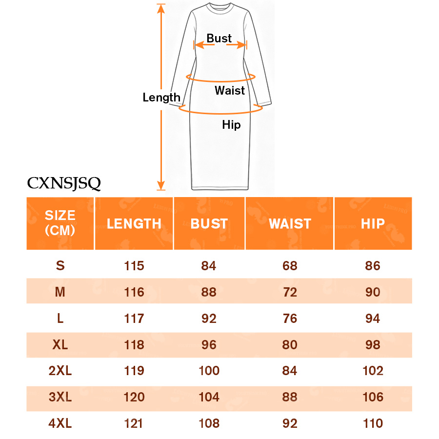 AOP Women's Long Sleeve Bodycon Dress