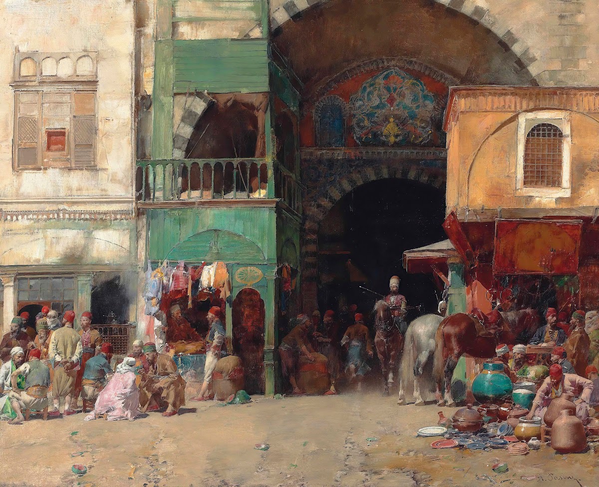 Marketplace At The Entrance To A Bazaar Constantinople