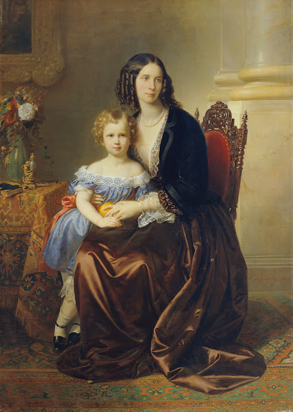 Leonie Gräfin Lanckorońska geb Gräfin Potocka mit ihrem Sohn Karl 1852