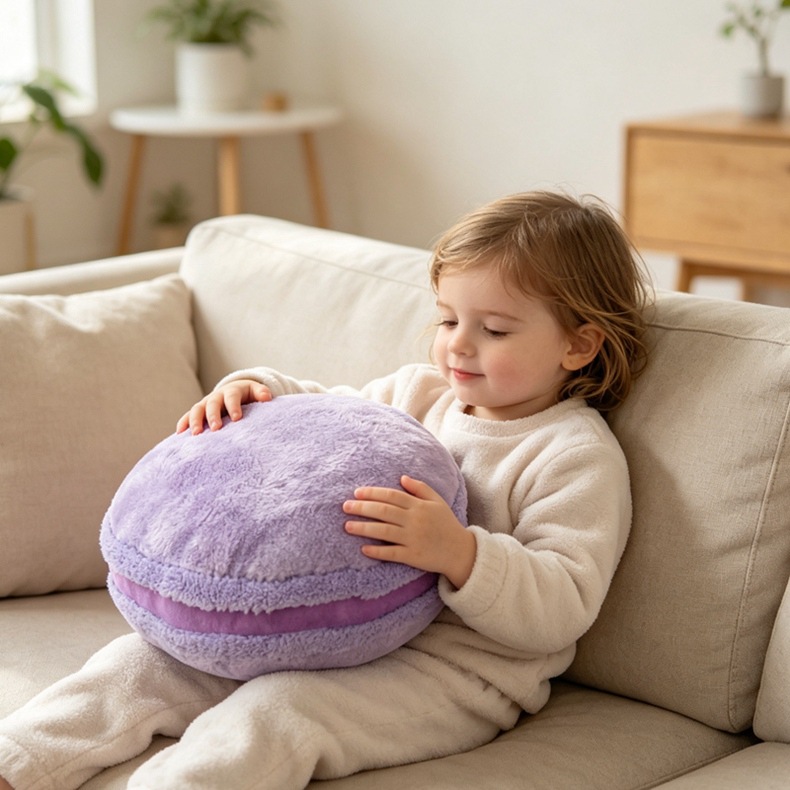 Round Plush Cushion, Macaron Colors