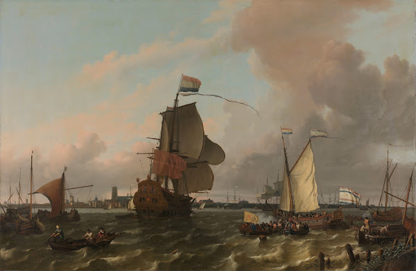 The Man of War Brielle on the River Maas off Rotterdam 1689
