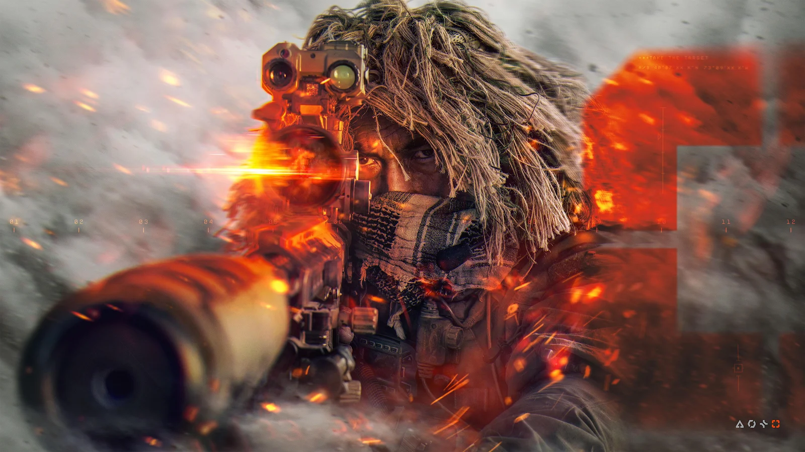 Battlefield 2042 Ghillie Sniper - Video Game Art 4K Wallpaper (4500x2531)