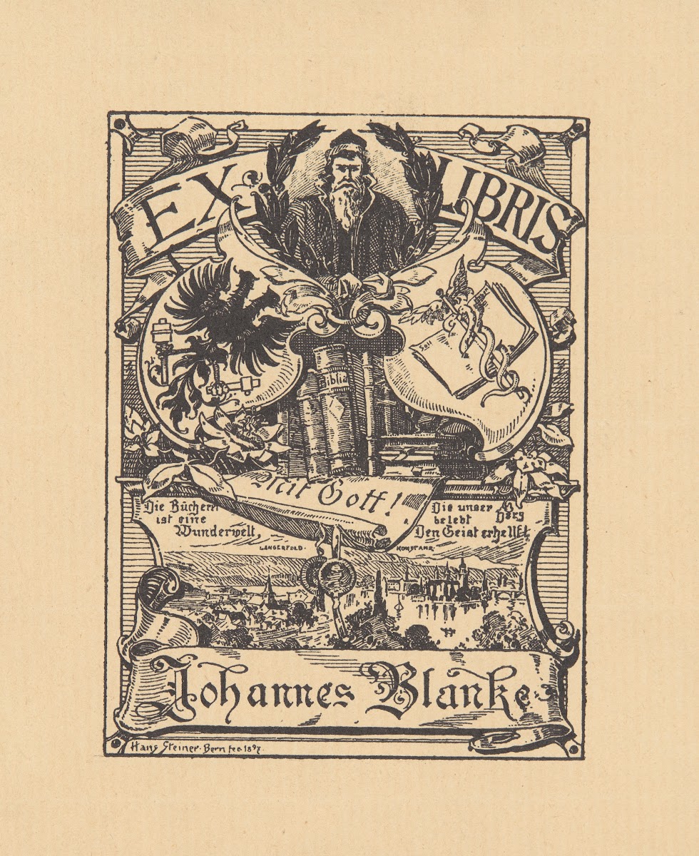Johannes Blanke ekslibris 1897