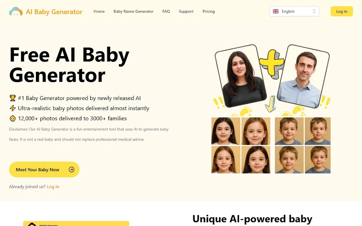 Captura de Free AI Baby Generator