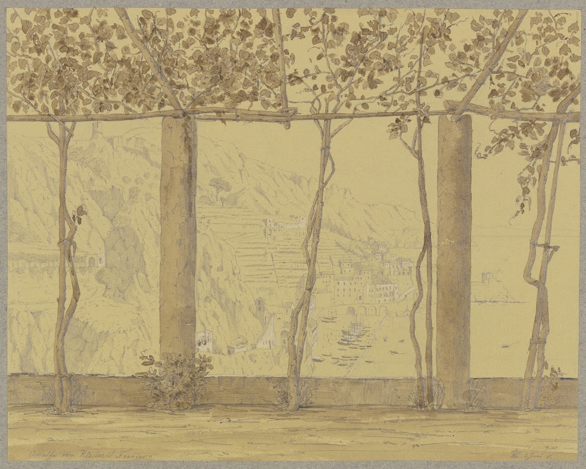 Blick auf Amalfi vom Kloster S Francesco aus 1851